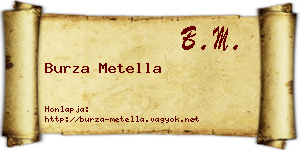 Burza Metella névjegykártya